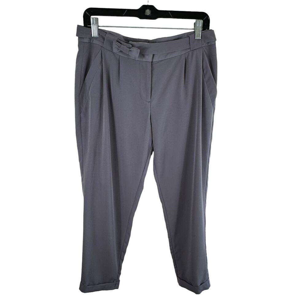 LC Lauren Conrad Lightweight Mauve Ankle Fit Mid Rise Bow Belt Pants Size 6